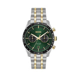 Buy Shop Hugo Boss Tourmaster Chronograph Green Dial Two Tone Steel Strap Watch for Men - 1514287 USA Online