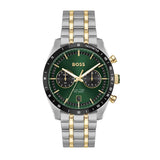 Buy Shop Hugo Boss Tourmaster Chronograph Green Dial Two Tone Steel Strap Watch for Men - 1514287 USA Online