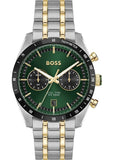 Buy Shop Hugo Boss Tourmaster Chronograph Green Dial Two Tone Steel Strap Watch for Men - 1514287 USA Online
