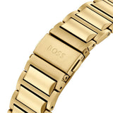 Buy Shop Hugo Boss Trace Chronograph Black Dial Gold Steel Strap Watch For Men - 1514006 USA Online
