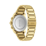 Buy Shop Hugo Boss Trace Chronograph Black Dial Gold Steel Strap Watch For Men - 1514006 USA Online