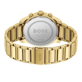 Buy Shop Hugo Boss Trace Chronograph Black Dial Gold Steel Strap Watch For Men - 1514006 USA Online