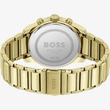 Buy Shop Hugo Boss Trace Chronograph Black Dial Gold Steel Strap Watch For Men - 1514006 USA Online