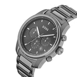 Buy Shop Hugo Boss Trace Chronograph Grey Dial Grey Steel Strap Watch For Men - 1514005 USA Online