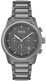 Buy Shop Hugo Boss Trace Chronograph Grey Dial Grey Steel Strap Watch For Men - 1514005 USA Online