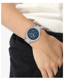 Buy Shop Hugo Boss Trace Chronograph Quartz Blue Dial Silver Steel Strap Watch For Men - 1514007 USA Online