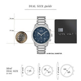 Buy Shop Hugo Boss Trace Chronograph Quartz Blue Dial Silver Steel Strap Watch For Men - 1514007 USA Online