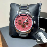 Buy Shop Hugo Boss Trace Chronograph Red Dial Silver Steel Strap Watch For Men - 1514004 USA Online