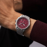 Buy Shop Hugo Boss Trace Chronograph Red Dial Silver Steel Strap Watch For Men - 1514004 USA Online