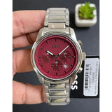 Buy Shop Hugo Boss Trace Chronograph Red Dial Silver Steel Strap Watch For Men - 1514004 USA Online