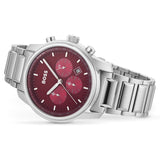 Buy Shop Hugo Boss Trace Chronograph Red Dial Silver Steel Strap Watch For Men - 1514004 USA Online