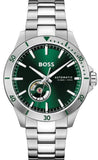 Buy Shop Hugo Boss Troper Automatic Chronograph Green Dial Silver Steel Strap Watch for Men - 1514200 USA Online