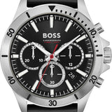 Buy Shop Hugo Boss Troper Chronograph Black Dial Black Leather Strap Watch for Men - 1514055 USA Online