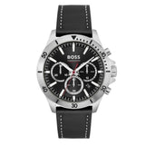 Buy Shop Hugo Boss Troper Chronograph Black Dial Black Leather Strap Watch for Men - 1514055 USA Online