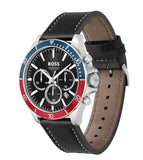 Buy Shop Hugo Boss Troper Chronograph Black Dial Black Leather Strap Watch For Men - 1514099 USA Online