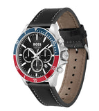Buy Shop Hugo Boss Troper Chronograph Black Dial Black Leather Strap Watch For Men - 1514099 USA Online