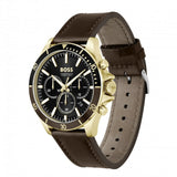 Buy Shop Hugo Boss Troper Chronograph Black Dial Brown Leather Strap Watch For Men - 1514100 USA Online
