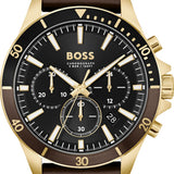 Buy Shop Hugo Boss Troper Chronograph Black Dial Brown Leather Strap Watch For Men - 1514100 USA Online