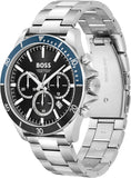 Buy Shop Hugo Boss Troper Chronograph Black Dial Silver Steel Strap Watch For Men - 1514101 USA Online