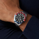 Buy Shop Hugo Boss Troper Chronograph Black Dial Silver Steel Strap Watch For Men - 1514108 USA Online