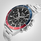 Buy Shop Hugo Boss Troper Chronograph Black Dial Silver Steel Strap Watch For Men - 1514108 USA Online