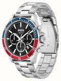 Buy Shop Hugo Boss Troper Chronograph Black Dial Silver Steel Strap Watch For Men - 1514108 USA Online