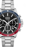 Buy Shop Hugo Boss Troper Chronograph Black Dial Silver Steel Strap Watch For Men - 1514108 USA Online