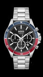 Buy Shop Hugo Boss Troper Chronograph Black Dial Silver Steel Strap Watch For Men - 1514108 USA Online