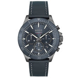 Buy Shop Hugo Boss Troper Chronograph Blue Dial Blue Leather Strap Watch for Men - 1514056 USA Online