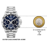 Buy Shop Hugo Boss Troper Chronograph Blue Dial Silver Steel Strap Watch For Men - 1514069 USA Online