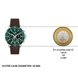 Buy Shop Hugo Boss Troper Chronograph Green Dial Brown Leather Strap Watch For Men - 1514098 USA Online