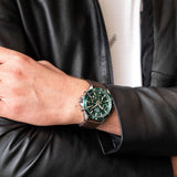 Buy Shop Hugo Boss Troper Chronograph Green Dial Brown Leather Strap Watch For Men - 1514098 USA Online