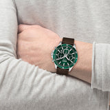 Buy Shop Hugo Boss Troper Chronograph Green Dial Brown Leather Strap Watch For Men - 1514098 USA Online