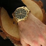 Buy Shop Hugo Boss Troper Chronograph Green Dial Gold Steel Strap Watch For Men - 1514059 USA Online