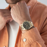 Buy Shop Hugo Boss Troper Chronograph Green Dial Gold Steel Strap Watch For Men - 1514059 USA Online