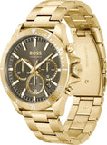 Buy Shop Hugo Boss Troper Chronograph Green Dial Gold Steel Strap Watch For Men - 1514059 USA Online