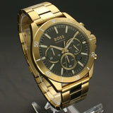 Buy Shop Hugo Boss Troper Chronograph Green Dial Gold Steel Strap Watch For Men - 1514059 USA Online