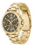 Buy Shop Hugo Boss Troper Chronograph Green Dial Gold Steel Strap Watch For Men - 1514059 USA Online