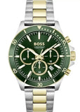 Buy Shop Hugo Boss Troper Chronograph Green Dial Two Tone Steel Strap Watch for Men - 1514154 USA Online