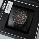 Buy Shop Hugo Boss Trophy Black Dial Black Steel Strap Watch for Men - 1513675 USA Online
