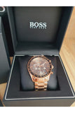 Buy Shop Hugo Boss Trophy Grey Dial Rose Gold Steel Strap Watch for Men - 1513632 USA Online