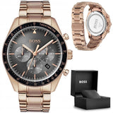 Buy Shop Hugo Boss Trophy Grey Dial Rose Gold Steel Strap Watch for Men - 1513632 USA Online