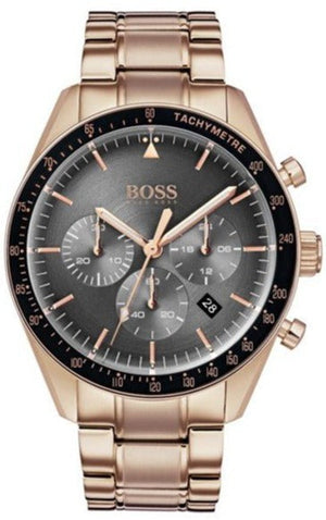Buy Shop Hugo Boss Trophy Grey Dial Rose Gold Steel Strap Watch for Men - 1513632 USA Online