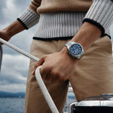 Buy Shop Hugo Boss Vela Chronograph Diver Blue Dial Silver Steel Strap Watch for Men - 1513775 USA Online