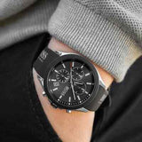 Buy Shop Hugo Boss Velocity Black Dial Black Leather Strap Watch for Men - 1513716 USA Online