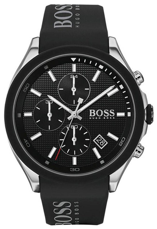 Buy Shop Hugo Boss Velocity Black Dial Black Leather Strap Watch for Men - 1513716 USA Online