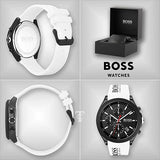 Buy Shop Hugo Boss Velocity Chronograph Black Dial White Rubber Strap Watch for Men - 1513718 USA Online