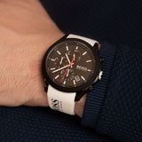Buy Shop Hugo Boss Velocity Chronograph Black Dial White Rubber Strap Watch for Men - 1513718 USA Online