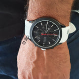 Buy Shop Hugo Boss Velocity Chronograph Black Dial White Rubber Strap Watch for Men - 1513718 USA Online