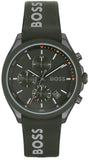 Buy Shop Hugo Boss Velocity Chronograph Green Dial Green Rubber Strap Watch For Men - 1514060 USA Online